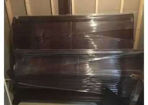 King size cherry sleigh bed frame